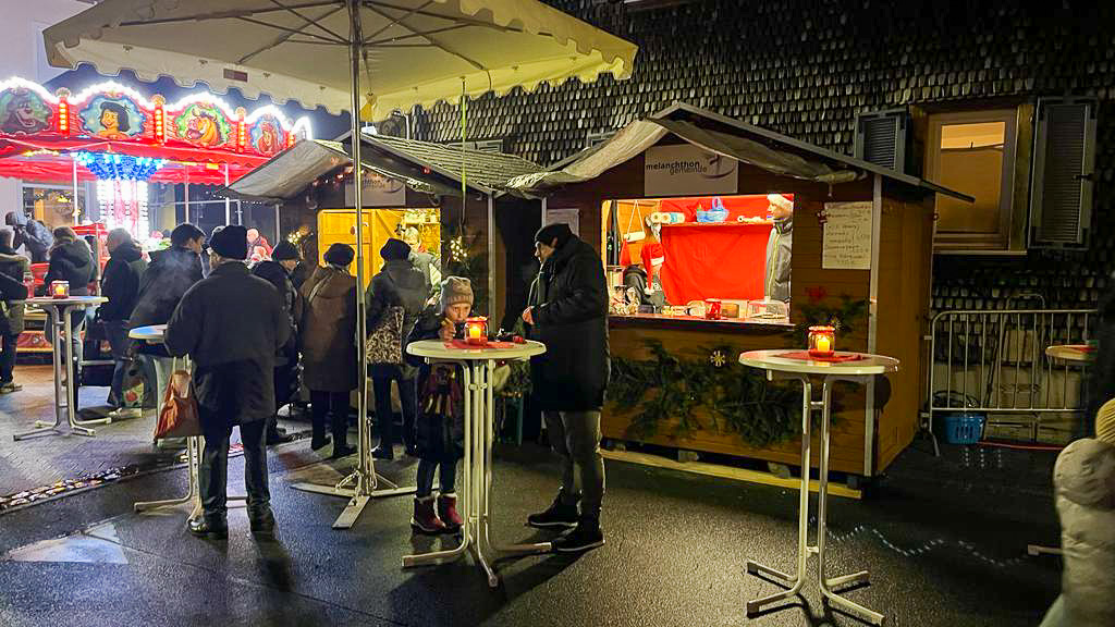 Melanchthon auf dem Griesheim Weihnachtsmarkt