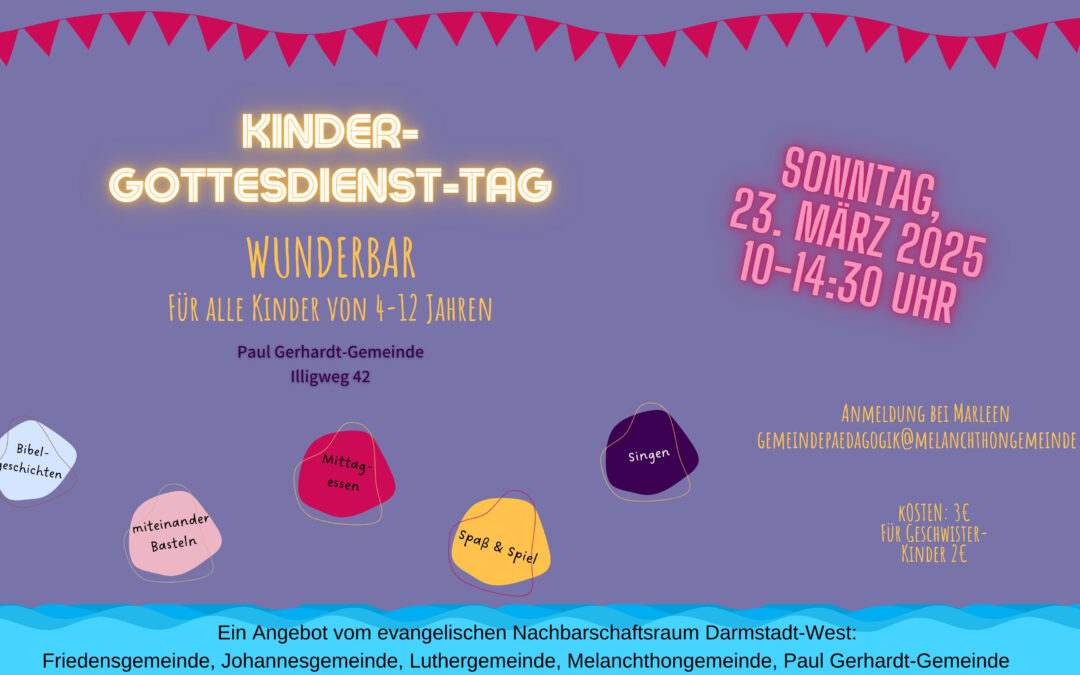 Kindergottesdienst-Tag am 23. März 2025