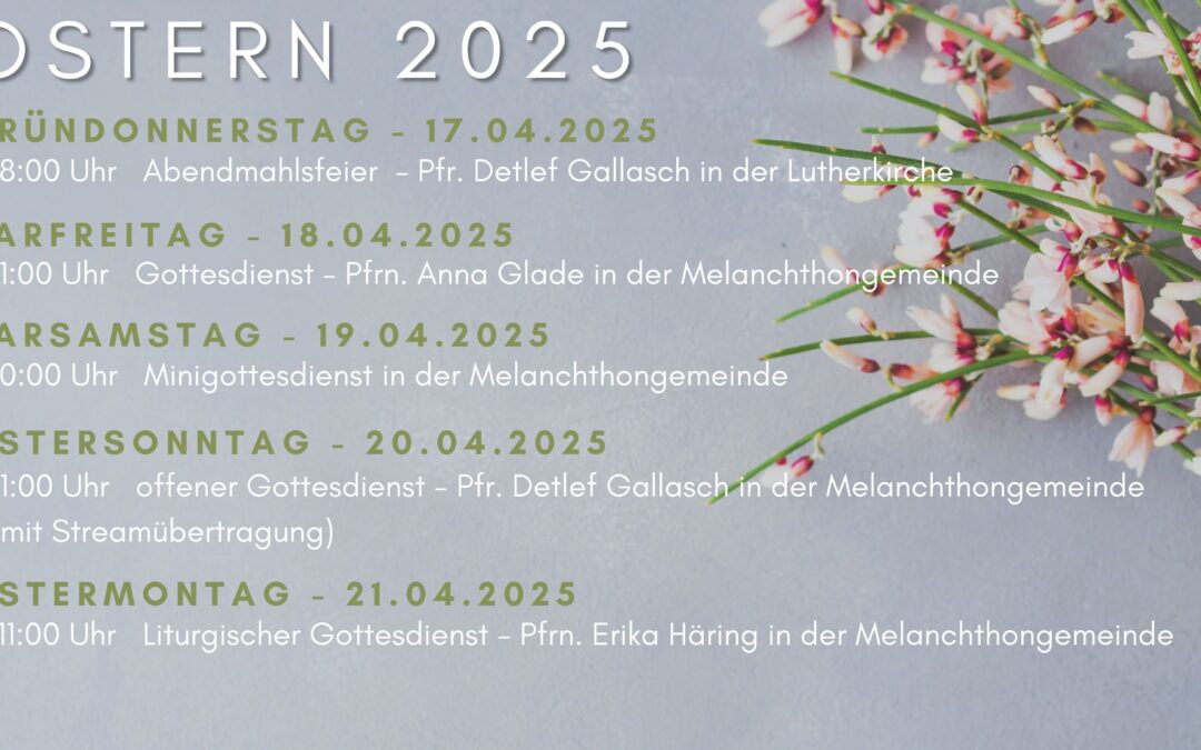 Gottesdienste an Ostern 2025