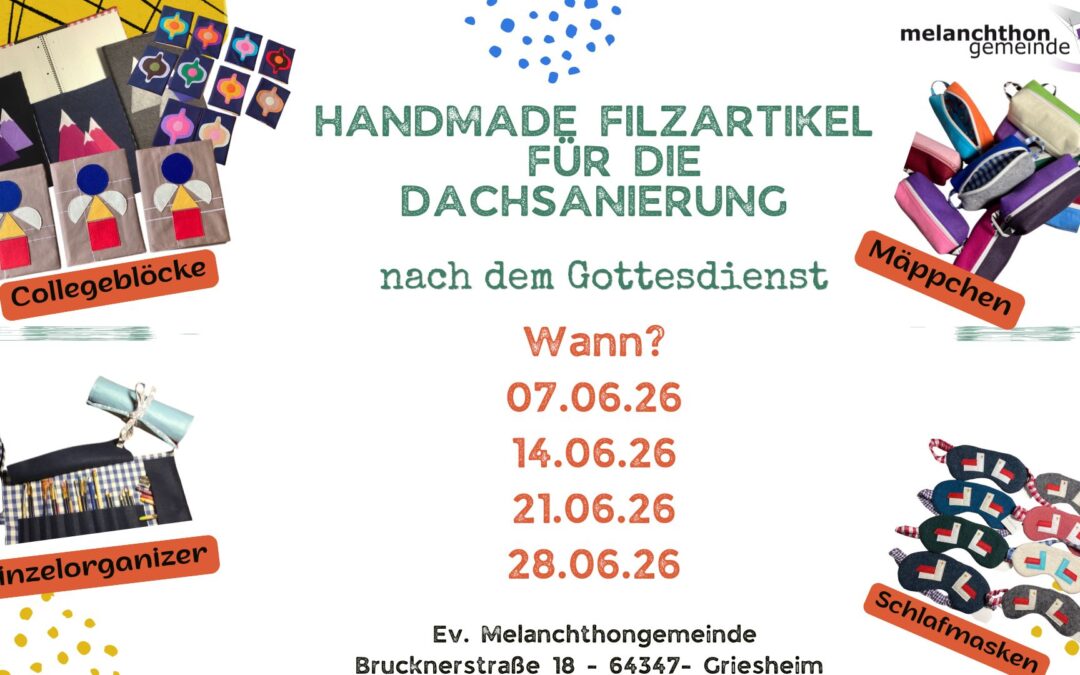 Handmade Filzartikel für die Dachsanierung