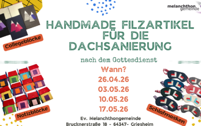 Handmade Filzartikel für die Dachsanierung