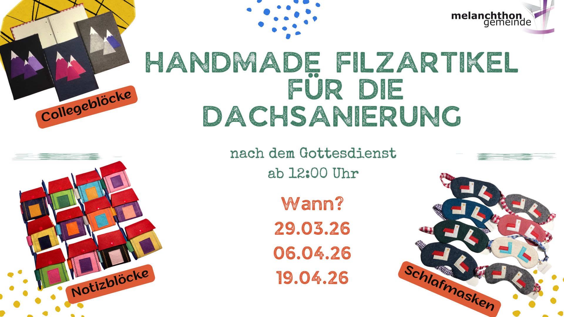 Handmade Filzartikel für die Dachsanierung