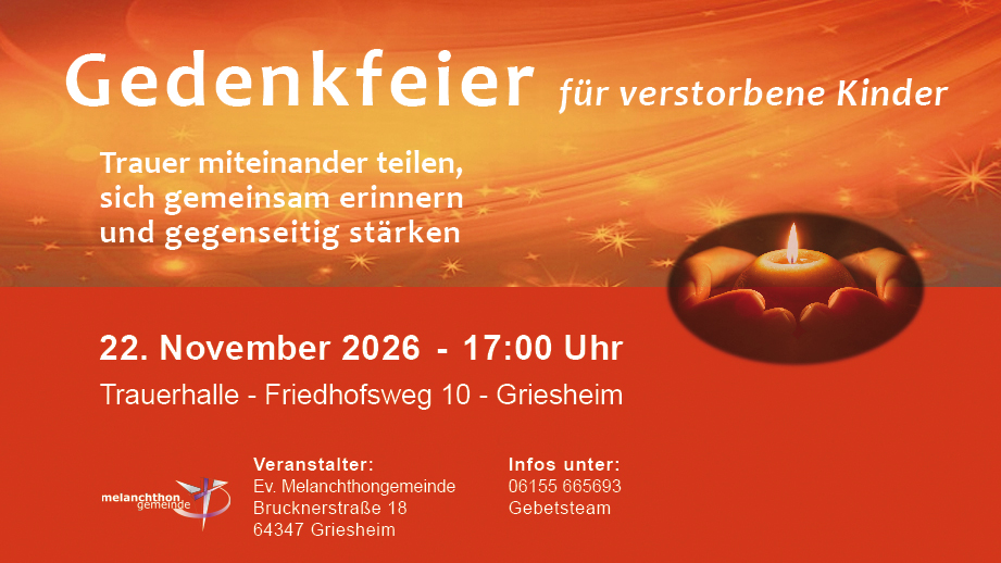 Gedenkfeier für verstorbene Kinder am 22-11-26 Gedenkfeier für verstorbene Kinder am 22-11-26